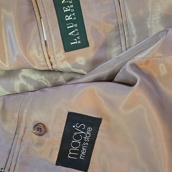 Mens 42 R Ralph Lauren Silk Wool Blend Houndstooth Suit Jacket Macys Mens Wear - Picture 8 of 13